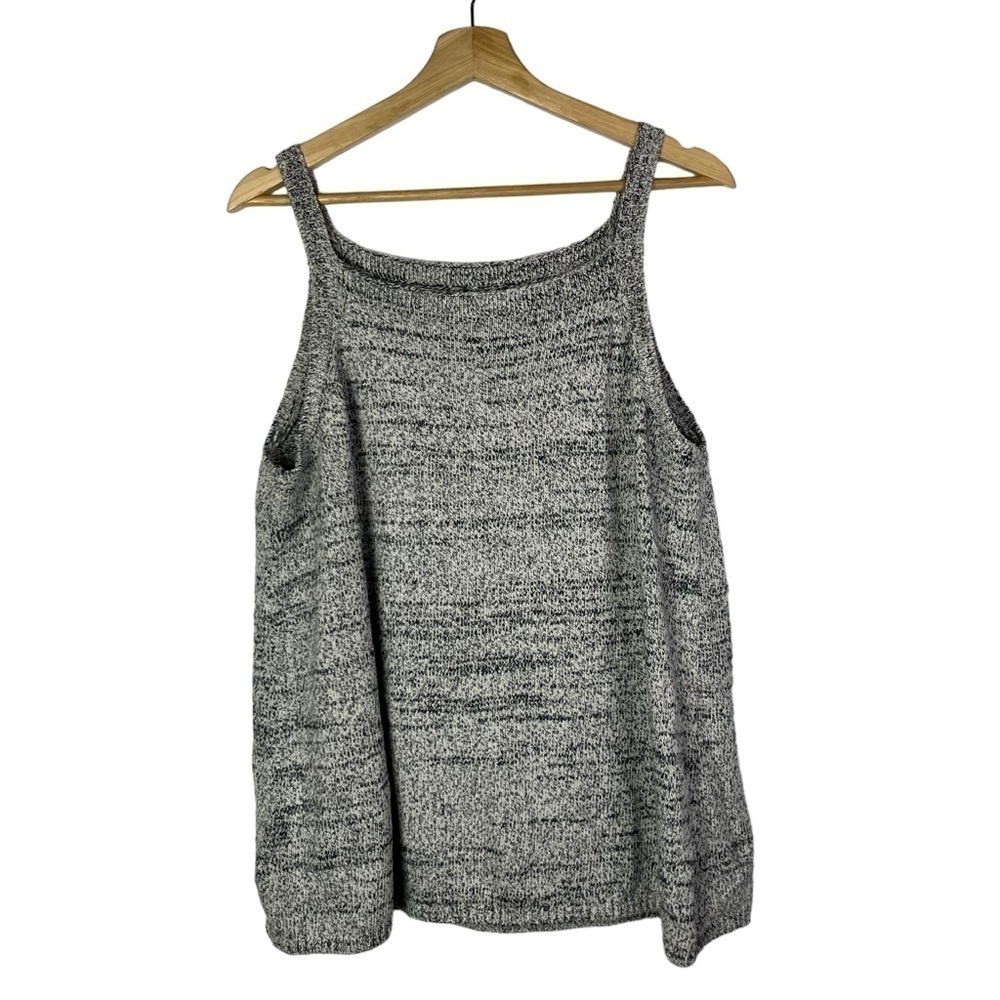 Ann Taylor Loft‎ Marled Navy Blue Gray Knit Sleeveless Sweater Tank Top XL